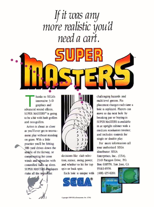 Jumbo Ozaki Super Masters Golf (World, Floppy Based, FD1094 317-0058-05c) Arcade Game Cover
